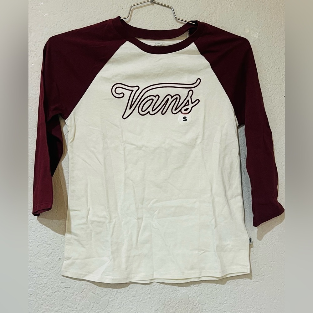 Vans Jr VANS Sleeve Top,SIZE small ,Velour Logo